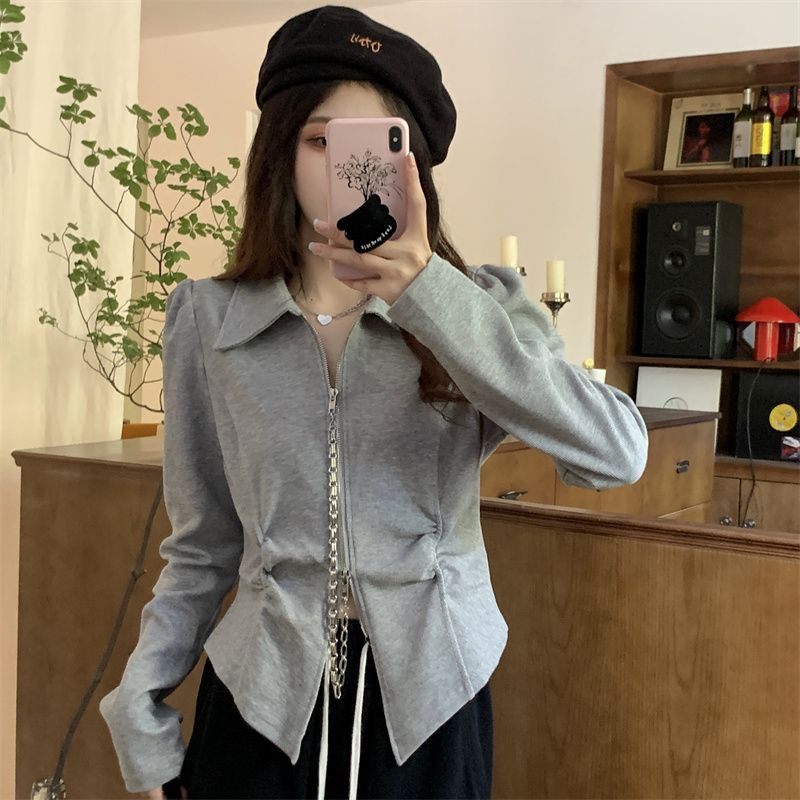 Áo Thun polo Dáng Ôm Có Khóa Kéo Cao Cấp Thời Trang Mùa Xuân Dành Cho Nữ