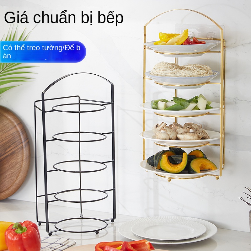 Giá Đựng Chén Dĩa Gắn Tường Không Xả Tiện Dụng Cho Nhà Bếp