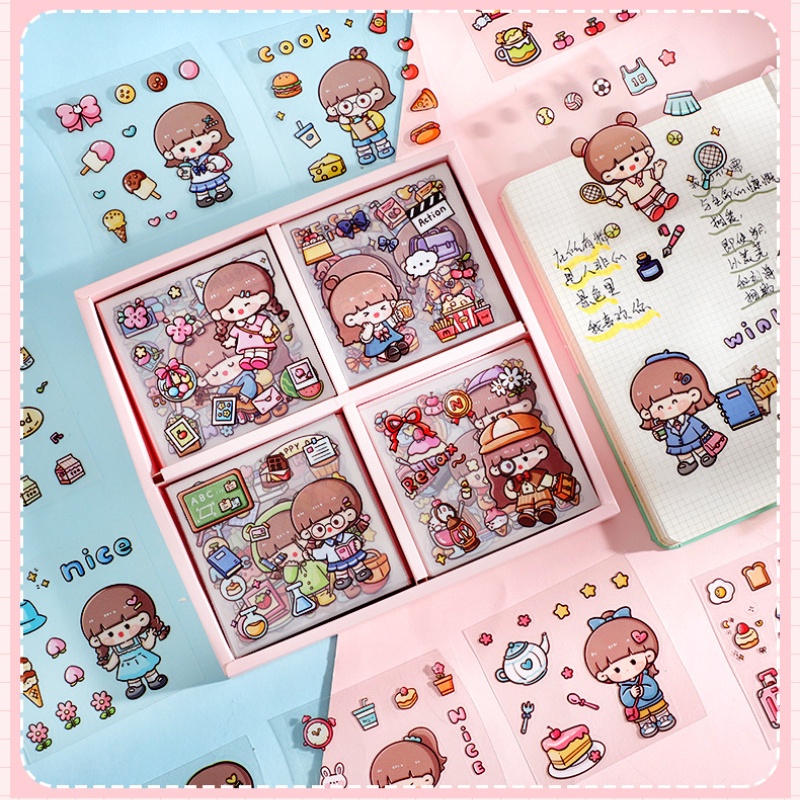 Bộ 200 Miếng Dán Chống Thấm Nước Họa Tiết Hoạt Hình Sáng Tạo Dễ Thương