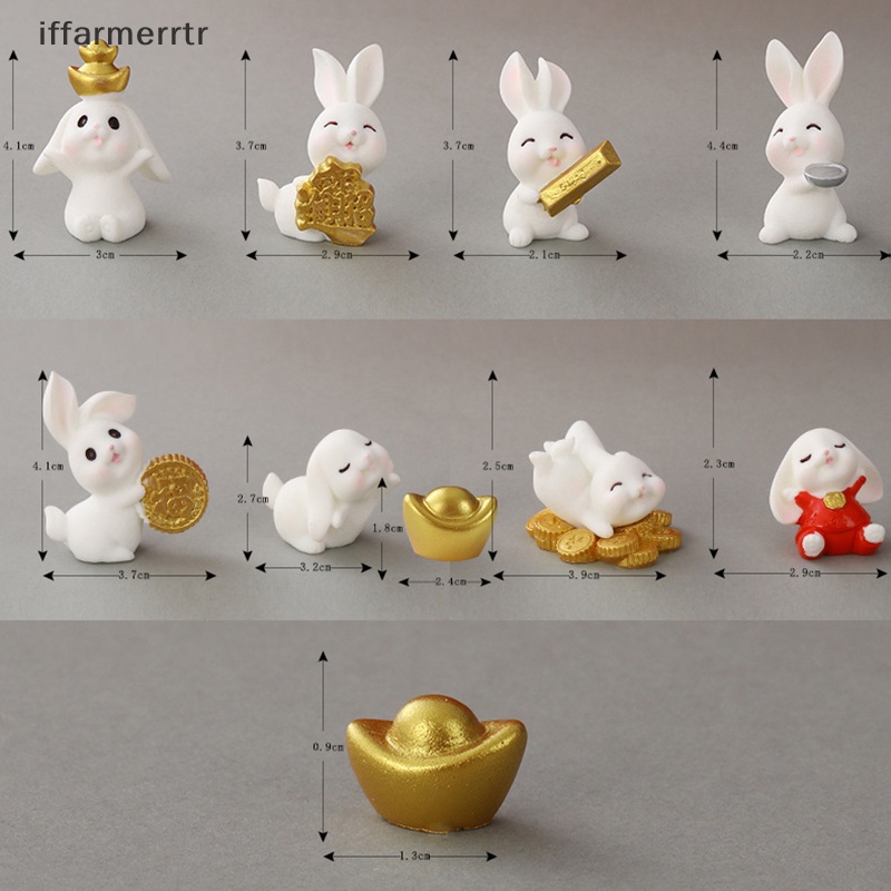 1 Chú Thỏ Hoạt Hình Bằng Nhựa resin Dễ Thương Trang Trí Tiểu Cảnh Dịp Giáng Sinh