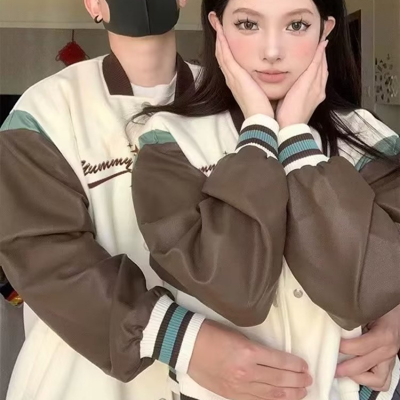 Áo Khoác Bóng Chày Da pu Tay Dài Dáng Rộng Thời Trang Thu Đông Dành Cho Nam Giới