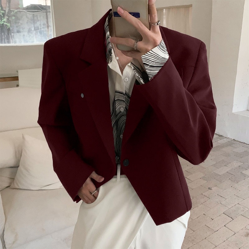 Incerun Áo Khoác Vest Tay Ngắn Thiết Kế Cắt Ba Chiều retro Cho Nam