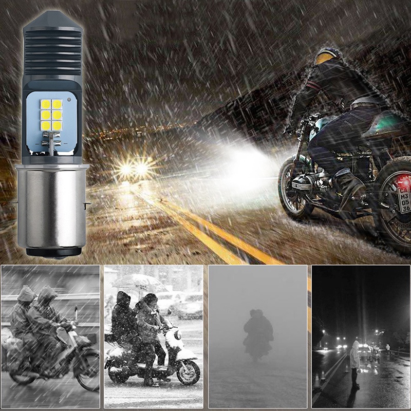 Đèn pha H6 P15D bóng LED thay thế cho xe moto yk