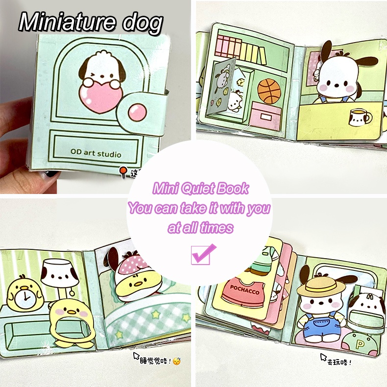 Quà tặng Halloween Cuốn sách yên tĩnh tự làm Đồ chơi thủ công giáo dục Sanrio Kuromi Cuốn sách yên tĩnh Nhà hàng Kuromi và giai điệu Sách trò chơi thủ công dành cho trẻ em Pinch AubessDS