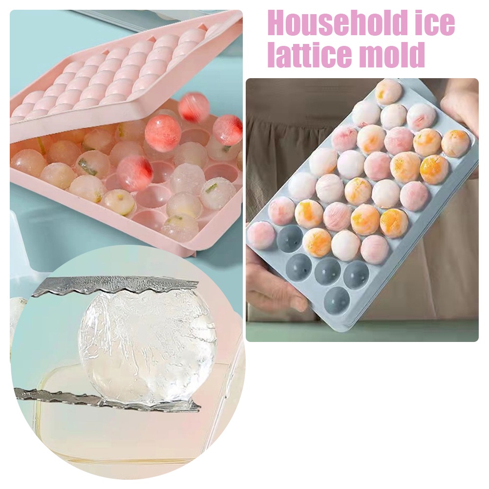 EELHOE 33 Cái/Bpx Lỗ Bi Tròn Khuôn Làm Đá Khay Đá Viên Lưới Khúc Côn Cầu Trên Băng Với Chân Chống Trượt Miiki_vn