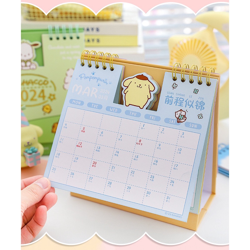 Lịch Để Bàn 2024 Họa Tiết Hoạt Hình sanrio kuromi Dễ Thương