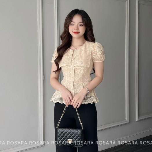 Áo Sơ Mi Peplum Chiết Eo Tay Ngắn Vạt Vuông Thời Trang Rosara SM212