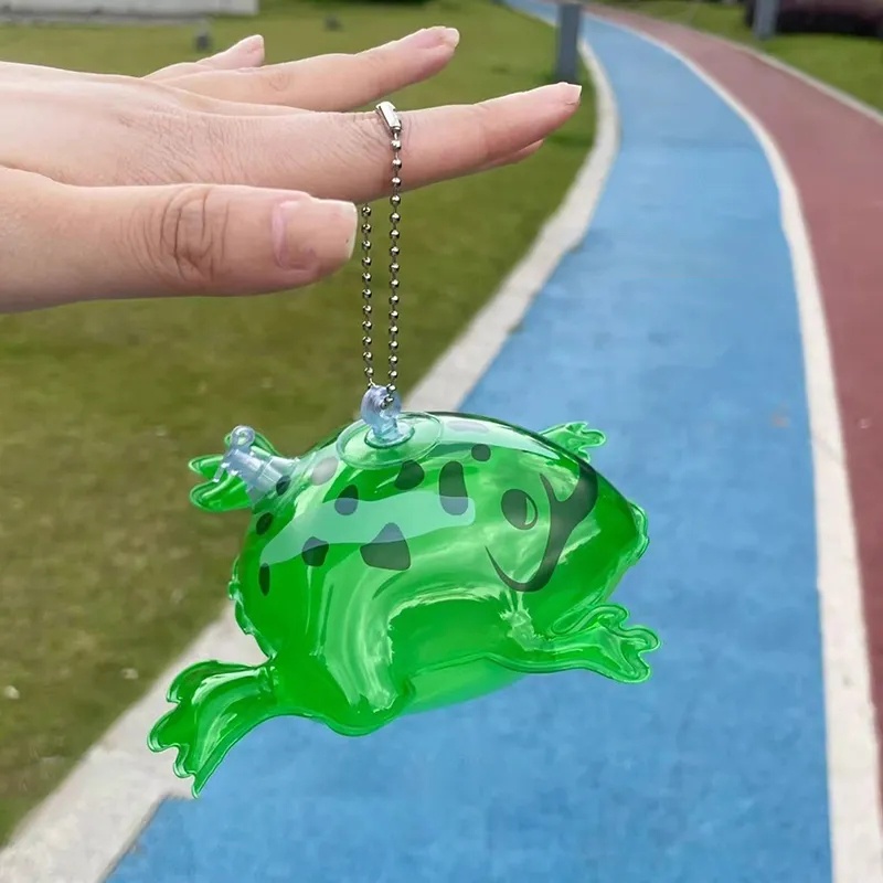 Mặt Dây Chuyền Bong Bóng Bơm Hơi mini Hình Ếch Vui Nhộn Cho Trẻ Em / Người Lớn / Móc Khóa Ếch Xanh Hồng / Túi Quà Sinh Nhật Mới Lạ