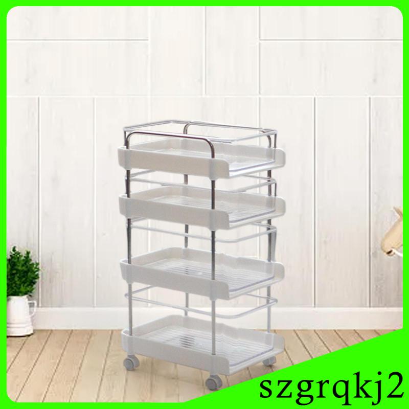 Mô Hình Xe Đẩy 4 Tầng Mini Tỉ Lệ 1: 6 Tự Làm Đồ Thủ Công Giá Đỡ Có Bánh Xe Cho Nhà Búp Bê