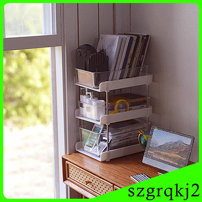 Mô Hình Xe Đẩy 4 Tầng Mini Tỉ Lệ 1: 6 Tự Làm Đồ Thủ Công Giá Đỡ Có Bánh Xe Cho Nhà Búp Bê