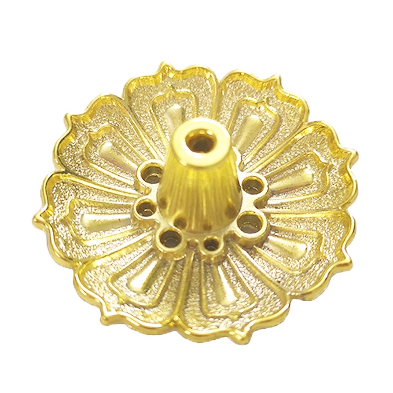 Đế đốt nhang trầm hương hình hoa sen bằng đồng, Đế cắm nhang 9 lỗ hình hoa sen đẹp mắt