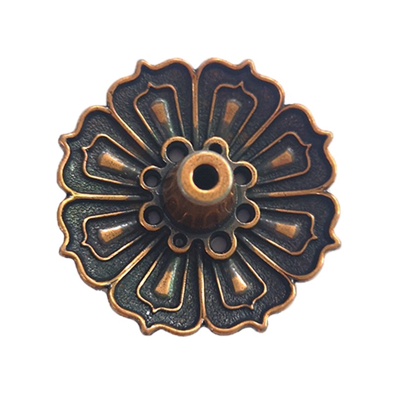 Đế đốt nhang trầm hương hình hoa sen bằng đồng, Đế cắm nhang 9 lỗ hình hoa sen đẹp mắt