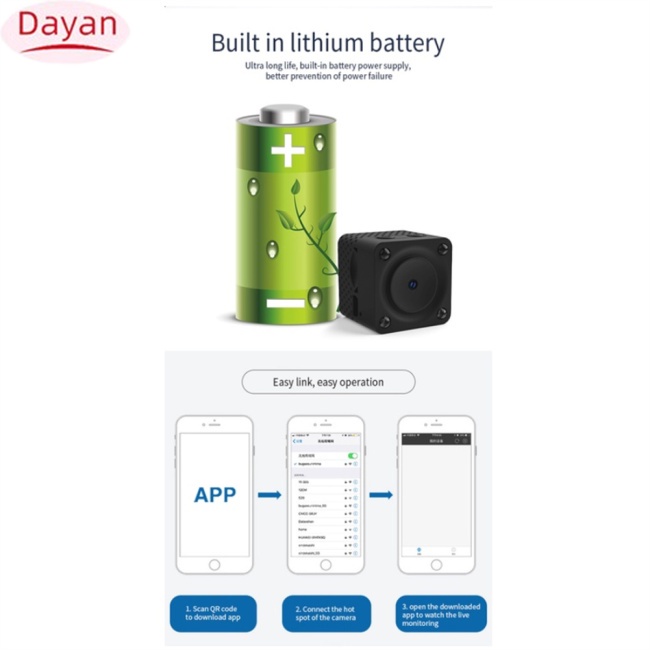 1 Bộ camera Hồng Ngoại mini cctv f9 1080p hd wifi ip Hỗ Trợ Quay Ban Đêm