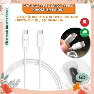 [Màu ngẫu nhiên] Cáp sạc Type C sang Type C Xiaomi ZMI AL301 1.5M, sạc nhanh 3A