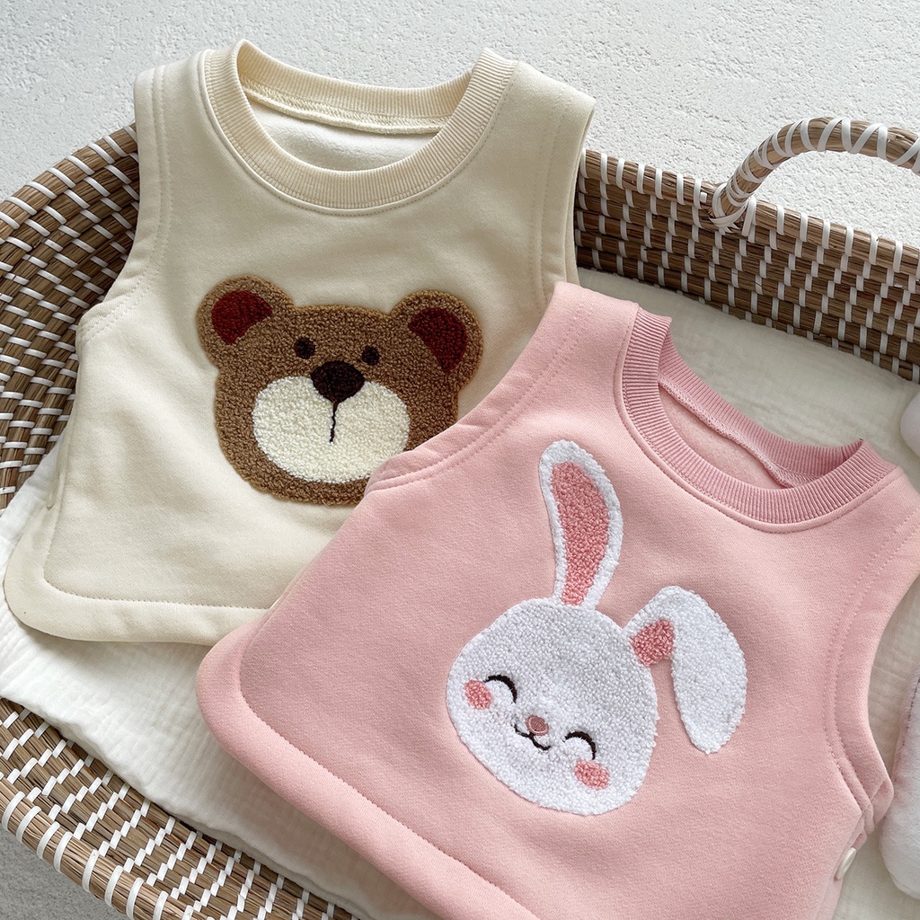 Áo Khoác Lông Cừu Sát Nách In Hoạt Hình Thời Trang Mùa Đông Hàn Quốc 2023 t6s0 Cho Bé