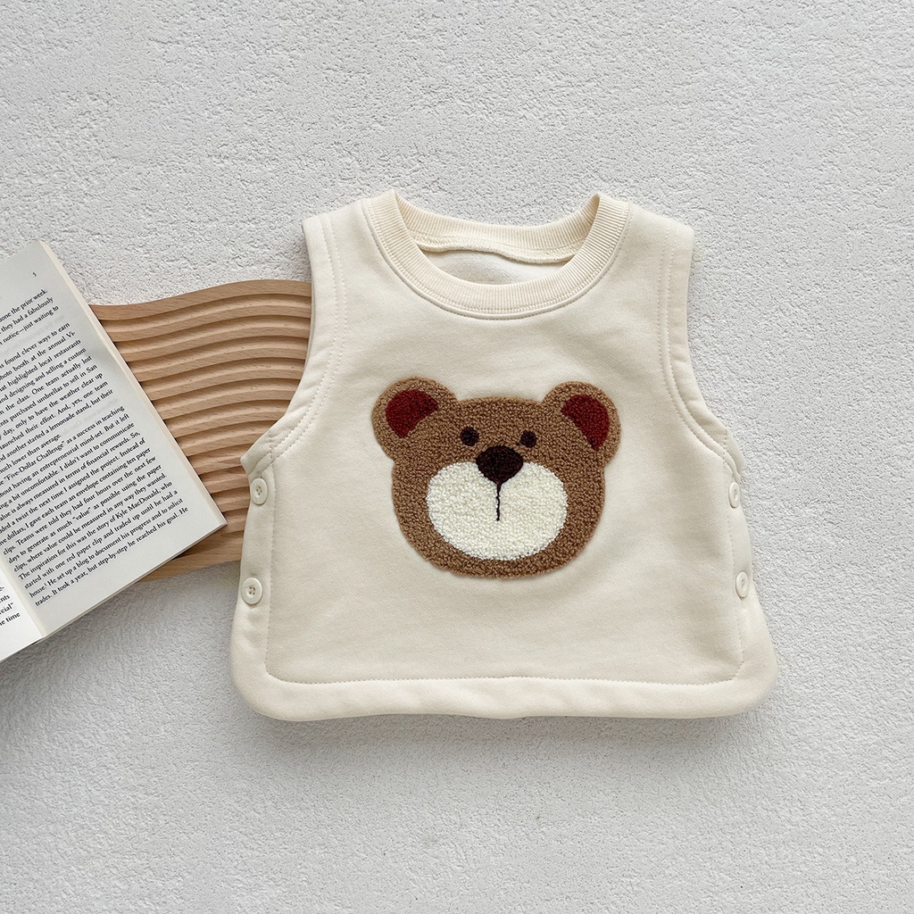 Áo Khoác Lông Cừu Sát Nách In Hoạt Hình Thời Trang Mùa Đông Hàn Quốc 2023 t6s0 Cho Bé