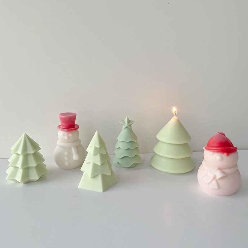 Khuôn Làm Nến Thơm Hình Cây Thông Giáng Sinh Bằng silicone diy