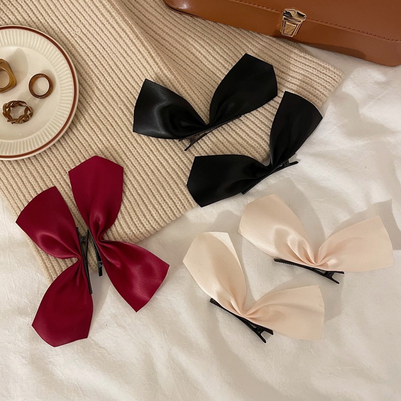 Kẹp Tóc Hình Nơ Phong Cách retro Hàn Quốc