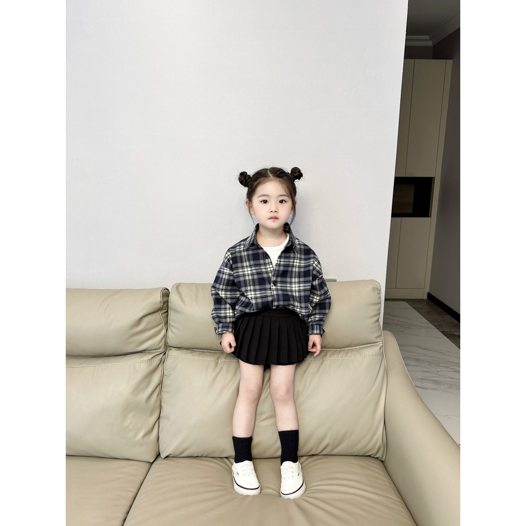 Chân Váy Xếp Ly Màu Đen Phong Cách Hàn Quốc Thời Trang Mùa Thu Xinh Xắn Cho Bé Gái