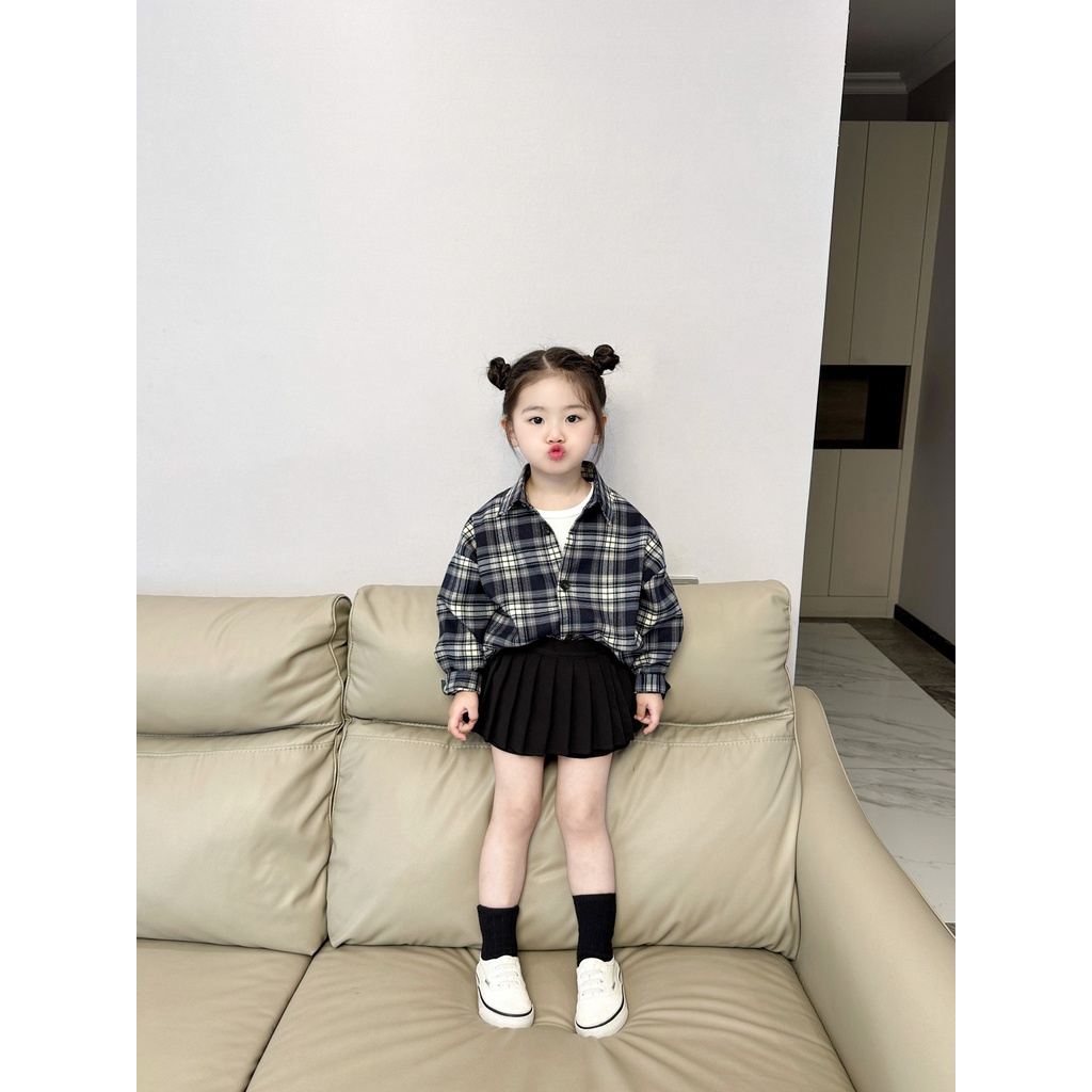 Chân Váy Xếp Ly Màu Đen Phong Cách Hàn Quốc Thời Trang Mùa Thu Xinh Xắn Cho Bé Gái