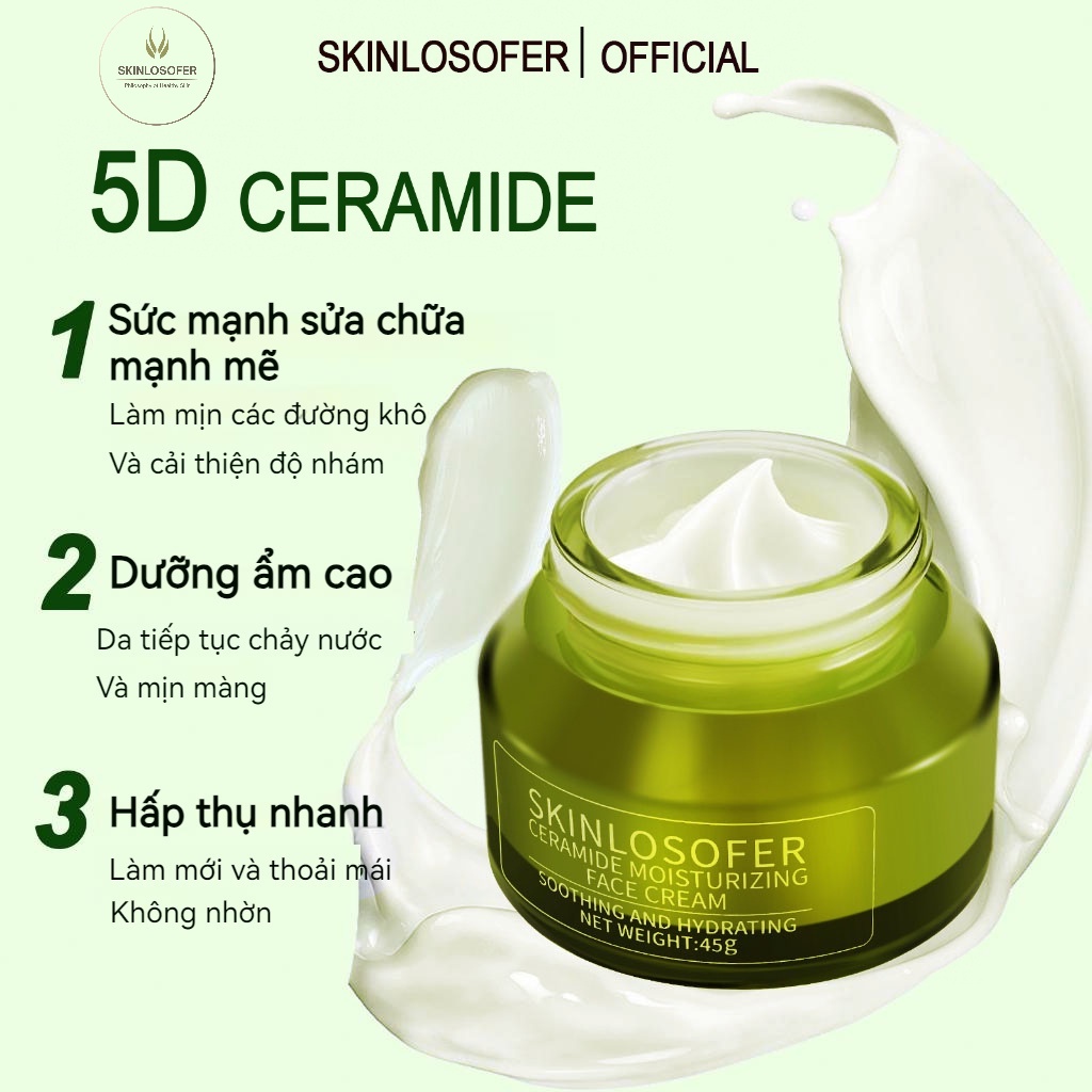 Gel Dưỡng ẩm Phục Hồi Da 5D Ceramide SKINLOSOFER 45g，Sửa chữa hàng rào bảo vệ da,cho mọi làn da