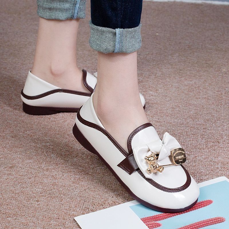 Giày Búp Bê Da Bóng Mũi Tròn Thoải Mái Có size Lớn 35-43 Dành Cho Nữ
