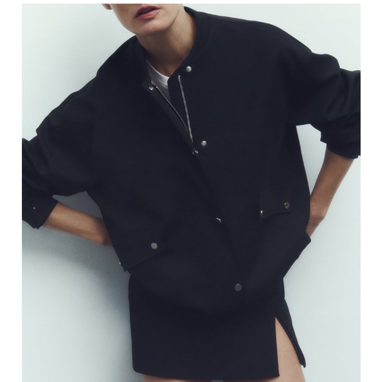 Zara Áo Khoác bomber Tay Dài Cổ Tròn Thời Trang Mùa Thu 232565929