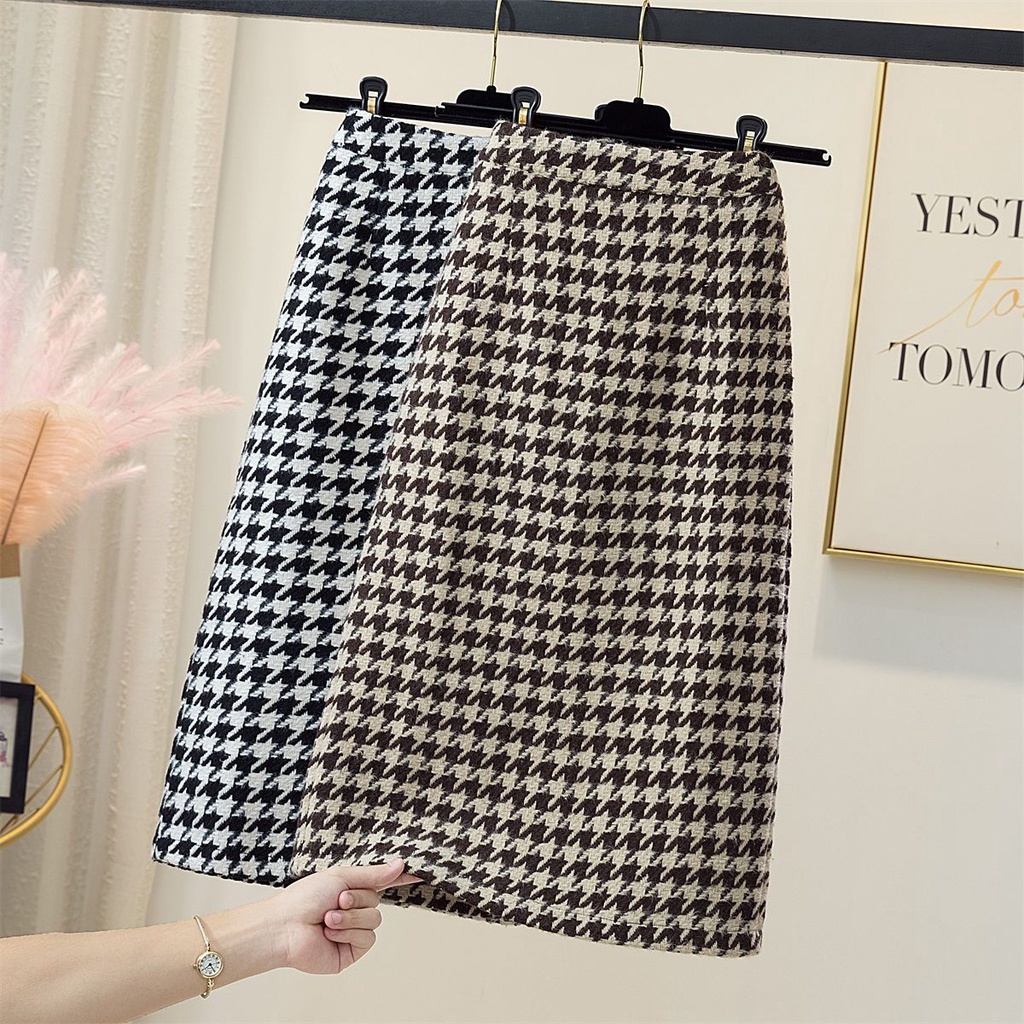 Chân Váy Len Chữ a Lưng Cao Ôm Dáng Thời Trang Thu Đông Cho Nữ