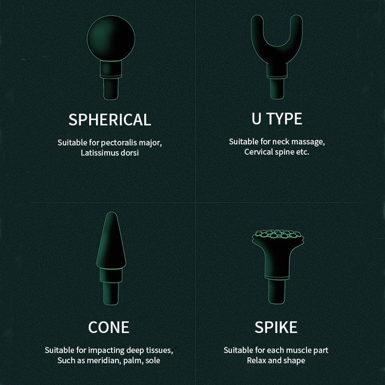 Súng Massage Cầm Tay Trị Liệu Toàn Thân Với 4 Đầu Massage Và 32 Cấp Độ BH 12 Tháng KH - 515