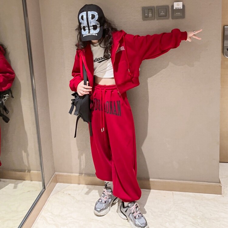 Set Đồ Thể Thao Áo Khoác Có Nón + Quần Dài Thời Trang Mùa Thu Cho Bé Gái