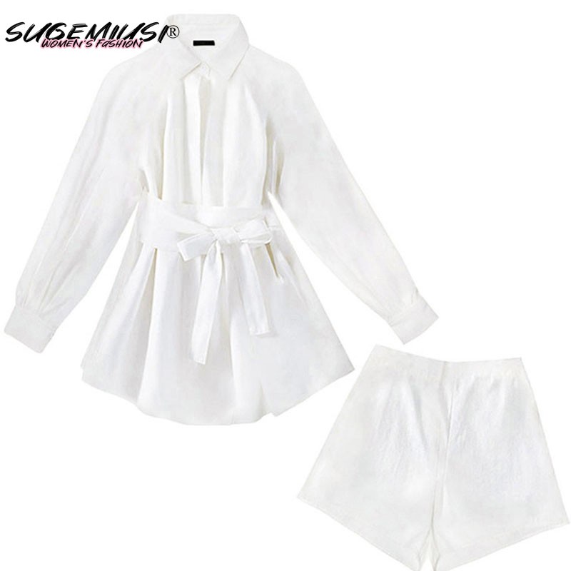 Sugemiusi Set Áo Sơ Mi Dáng Ôm + Chân Váy Lưng Cao Màu Đen Thời Trang Xuân Thu Cho Nữ