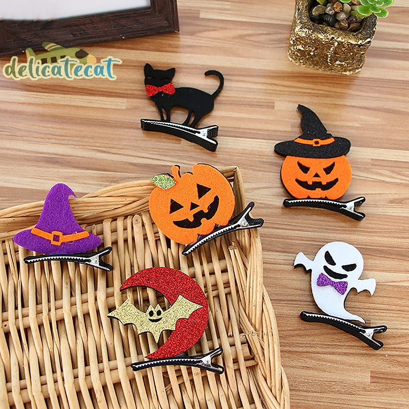 Kẹp Tóc Hình Quả Bí Ngô / Mèo Đen Phong Cách halloween Độc Đáo