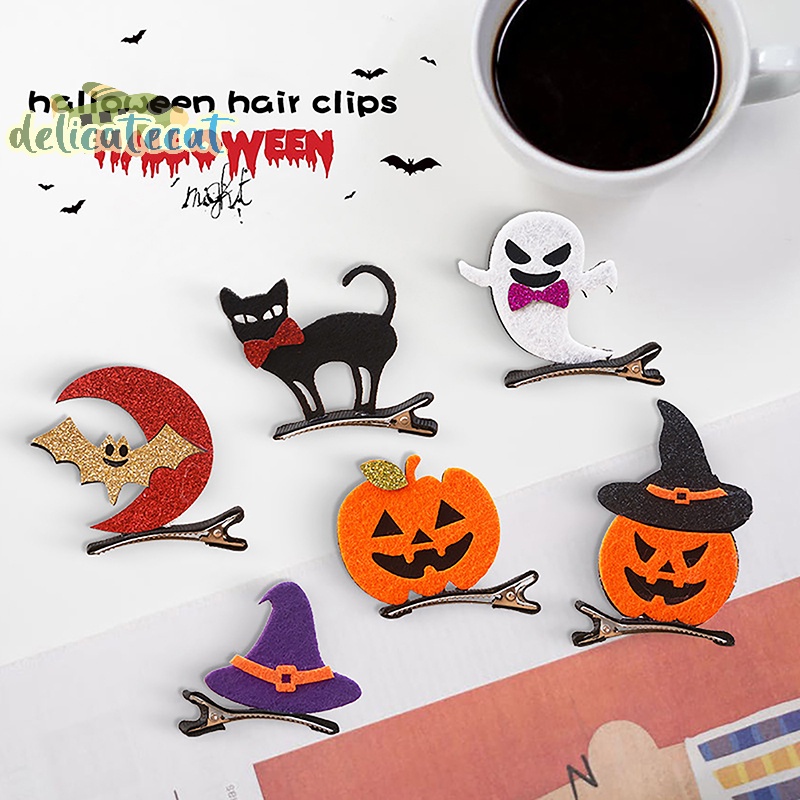 Kẹp Tóc Hình Quả Bí Ngô / Mèo Đen Phong Cách halloween Độc Đáo