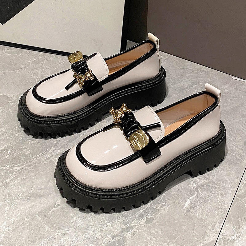 Sáu Giày Lười Da Đế Dày Thời Trang 2023 Dành Cho Nữ