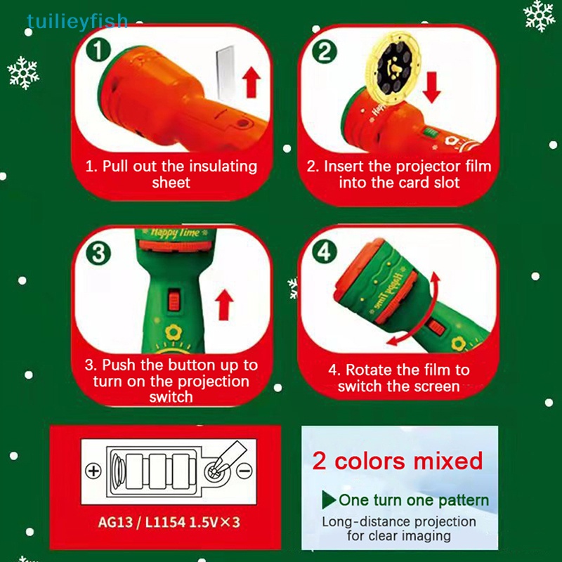 Tuilieyfish Đồ Chơi Cây Thông Giáng Sinh 24 Mẫu Đèn Chiếu Hình Ông Già Noel Cho Bé Làm Quà Tặng Giáng Sinh