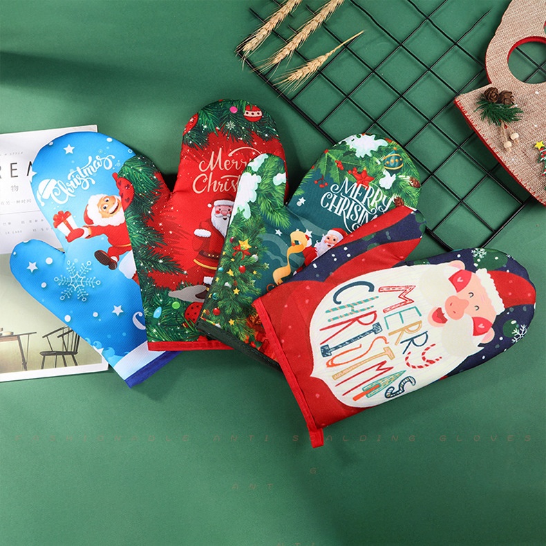 Găng Tay Cách Nhiệt Dùng Cho Lò Vi Sóng Phong Cách Giáng Sinh