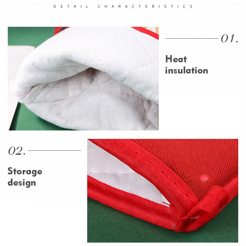 Găng Tay Cách Nhiệt Dùng Cho Lò Vi Sóng Phong Cách Giáng Sinh