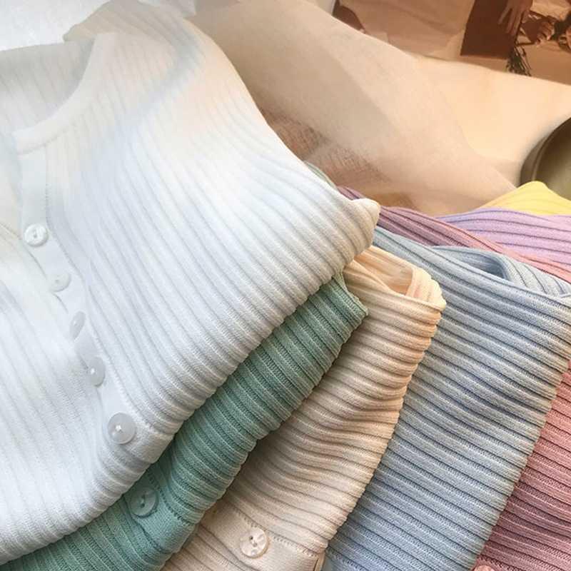 Knitted cardigan thin outer match summer new western style all-match long sleeve air-conditioned shirt Ice Silk sunscreen shirt small coat female MC ornament BCZQ