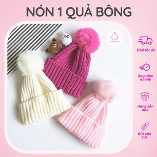 Nón len cho bé một quả bông giữ ấm đáng yêu
