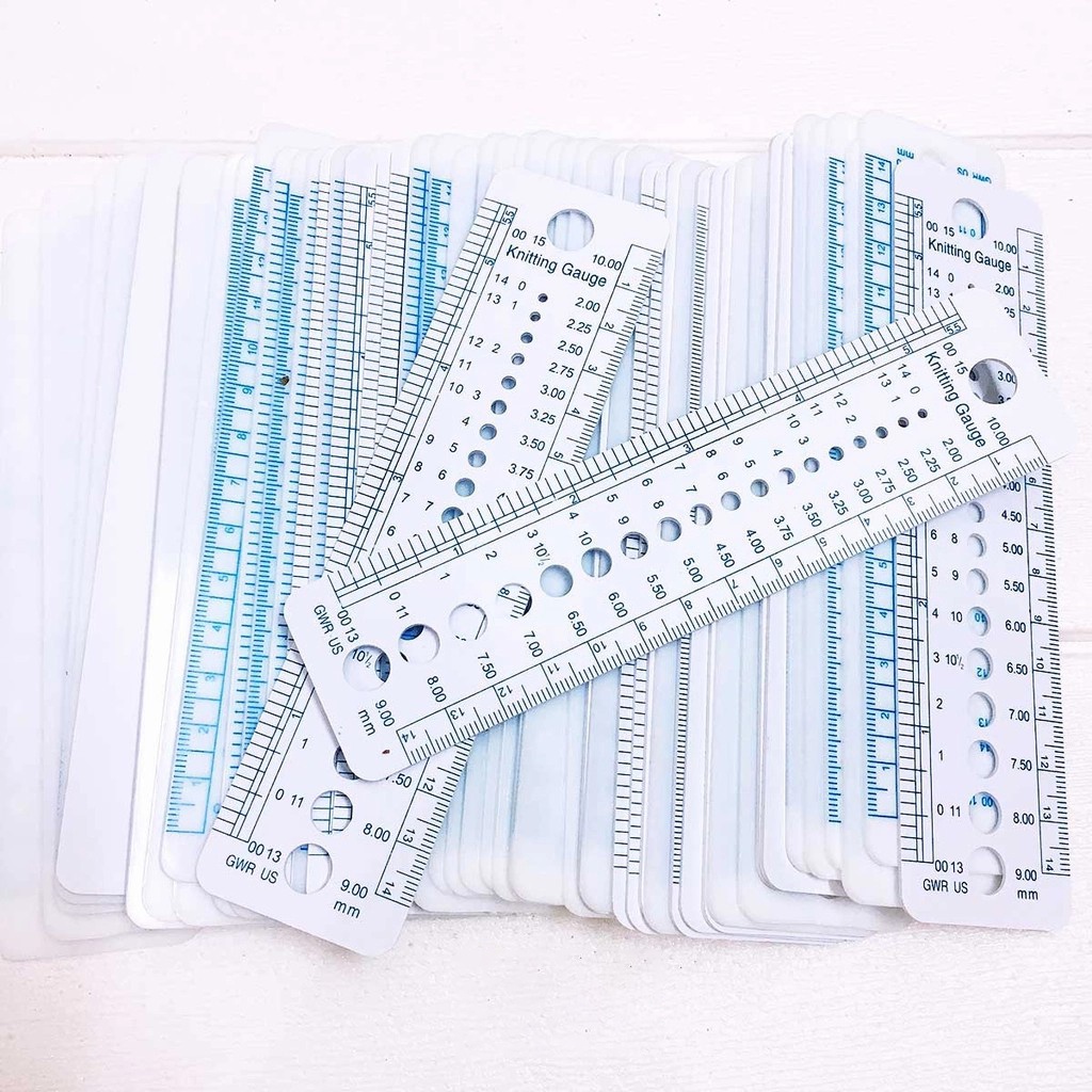 Thước đo size len sợi, kim móc tiện dụng dài 14cm