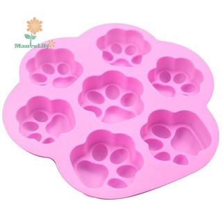 Lily khuôn silicon làm đá / xà phòng hình dấu chân thú đáng yêu