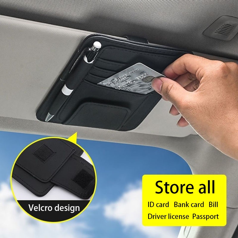 Kia kn Hộp Đựng Thẻ Bằng Da Mềm Chống Trượt Chống Mài Mòn Đa Năng Gắn Tấm Che Nắng Xe Hơi seltos kx3 Bobt k3 sorento soluto Picasso Sedano Sedana Sportens