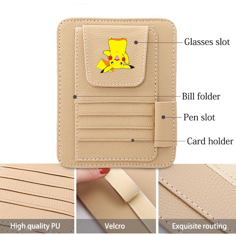 Kia kn Hộp Đựng Thẻ Bằng Da Mềm Chống Trượt Chống Mài Mòn Đa Năng Gắn Tấm Che Nắng Xe Hơi seltos kx3 Bobt k3 sorento soluto Picasso Sedano Sedana Sportens