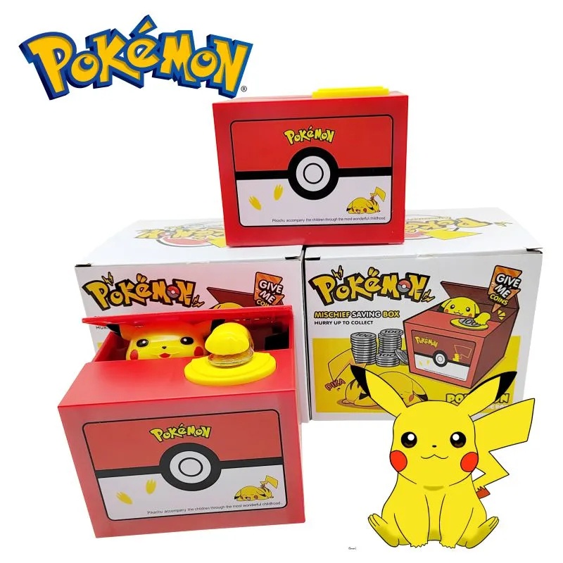 Ống Heo Tiết Kiệm Điện Tử Hình pokemon pikachu Ăn trộm Đáng Yêu An Toàn Cho Trẻ Em