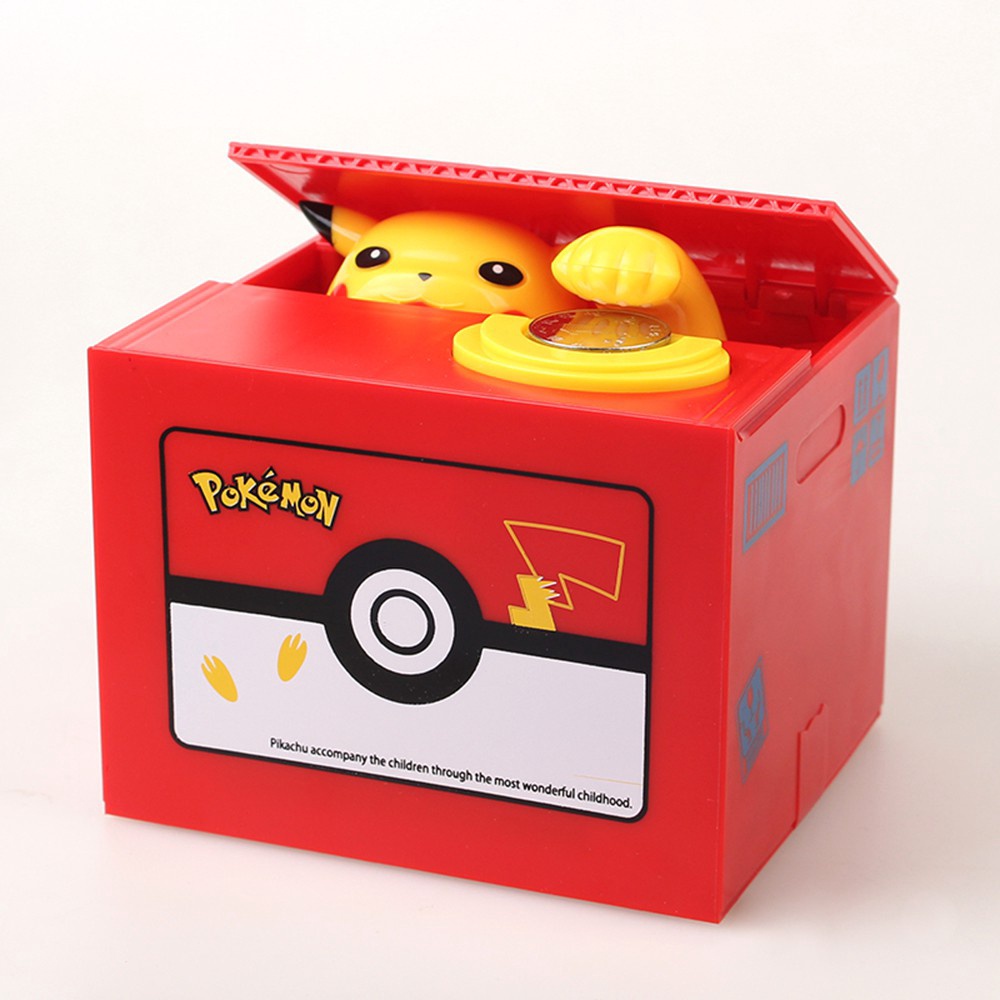 Ống Heo Tiết Kiệm Điện Tử Hình pokemon pikachu Ăn trộm Đáng Yêu An Toàn Cho Trẻ Em