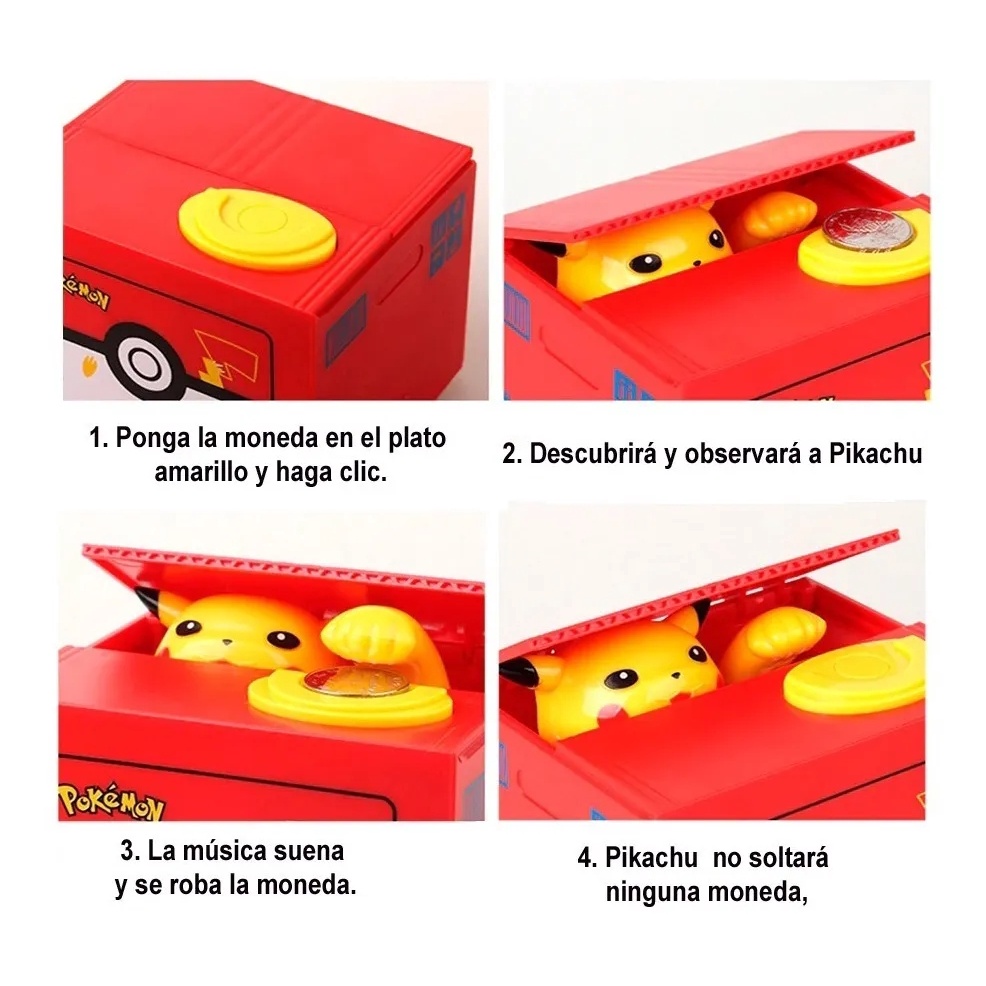 Ống Heo Tiết Kiệm Điện Tử Hình pokemon pikachu Ăn trộm Đáng Yêu An Toàn Cho Trẻ Em