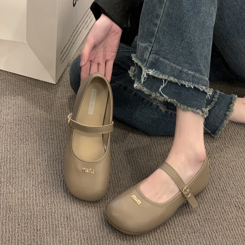 One more shoes⭐Giày Búp Bê mary jane Đế Mềm Cài Khóa Kiểu Pháp Thời Trang Xuân Thu Cho Nữ