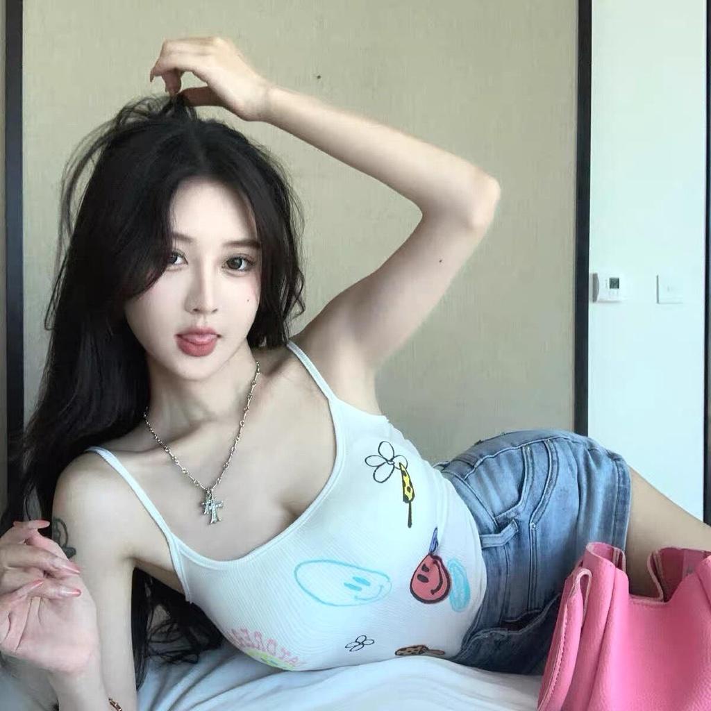 Áo croptop 2 dây DaaLaa Store in hình icon dễ thương A5543