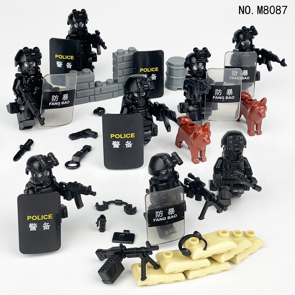 Búp Bê Lắp Ráp Cảnh Sát m8087 Màu Đen