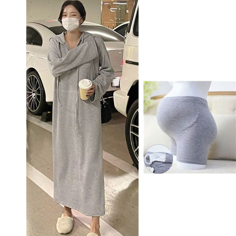 YHTN váy bầu Thời trang đầm bầu bigsize bigsize tay dài xinh set dễ thương váy bầu dự tiệc